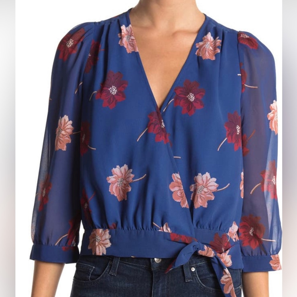Madewell blue floral shirt